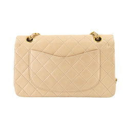 CHANEL Matelasse 23 Chain Shoulder Bag Leather Beige A01113 Coco Mark Gold Metal Fittings