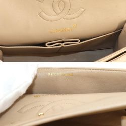 CHANEL Matelasse 23 Chain Shoulder Bag Leather Beige A01113 Coco Mark Gold Metal Fittings