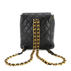 CHANEL Matelasse Chain Backpack Rucksack Leather Black Gold Hardware duma