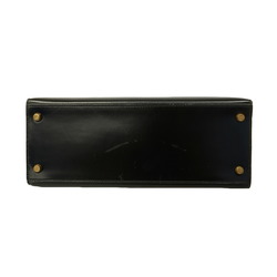 Hermes handbag Kelly 28 〇Q stamp box calf black ladies