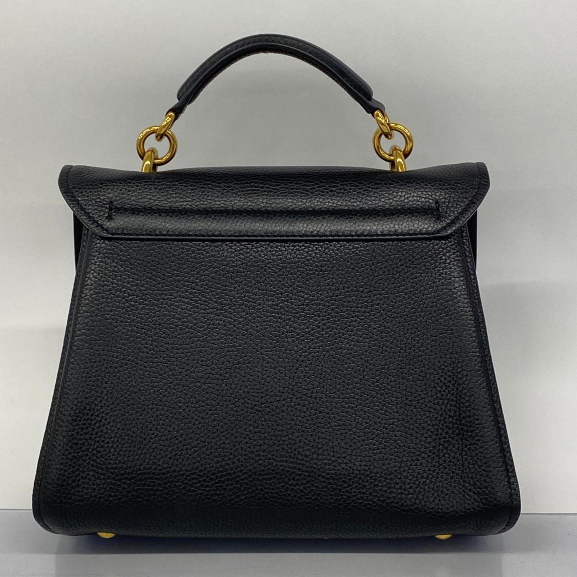 Salvatore Ferragamo Handbag Gancini Leather Black Women's