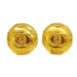 Chanel Earrings Coco Mark Circle GP Plated Gold Women's