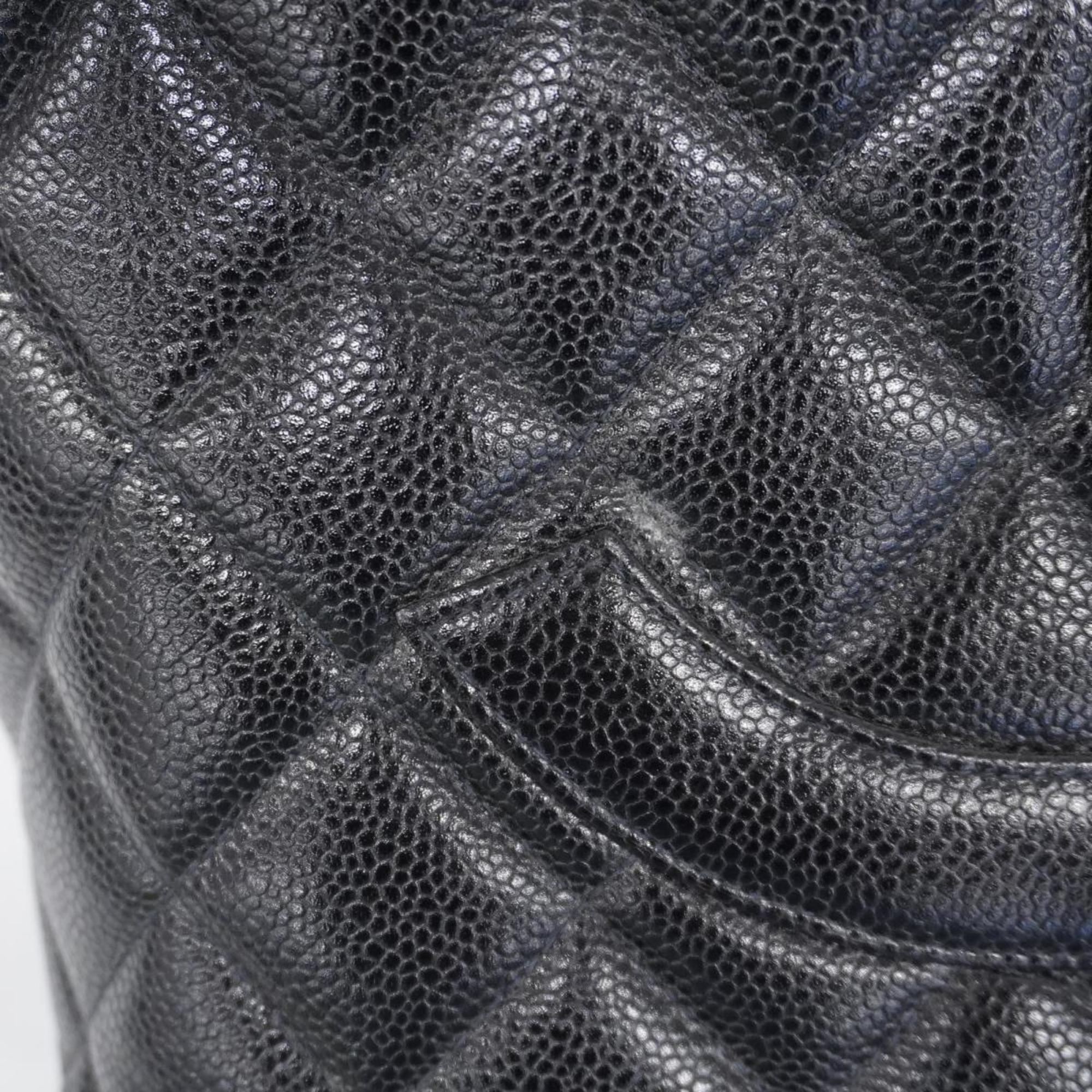 Chanel Tote Bag Reproduction Caviar Skin Black Women's