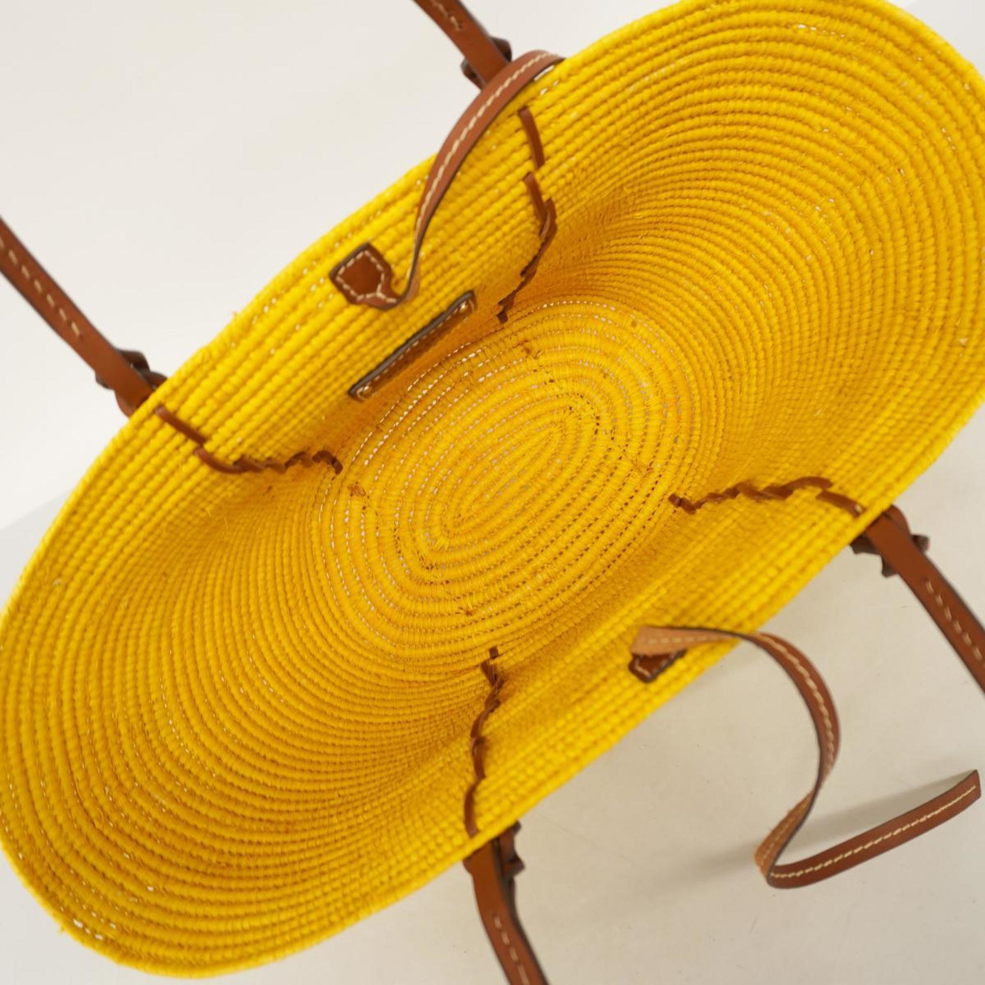 Prada straw basket bag yellow ladies