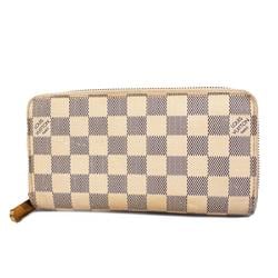 Louis Vuitton Long Wallet Damier Azur Zippy N60019 White Men's Women's