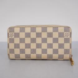 Louis Vuitton Long Wallet Damier Azur Zippy N60019 White Men's Women's