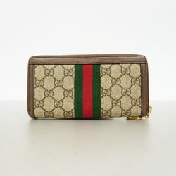 Gucci Ophidia Leather Long Wallet Brown Women's