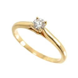 Cartier Solitaire Diamond 0.18ct E VVS2 VG #48 Ring 18K YG Yellow Gold 750