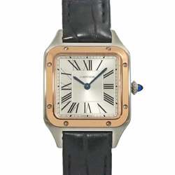 Cartier Santos Dumont Combi W2SA0012 Women's Watch Silver K18RG Quartz