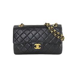 CHANEL Matelasse 23 Chain Shoulder Bag Leather Black A01113 Gold Hardware