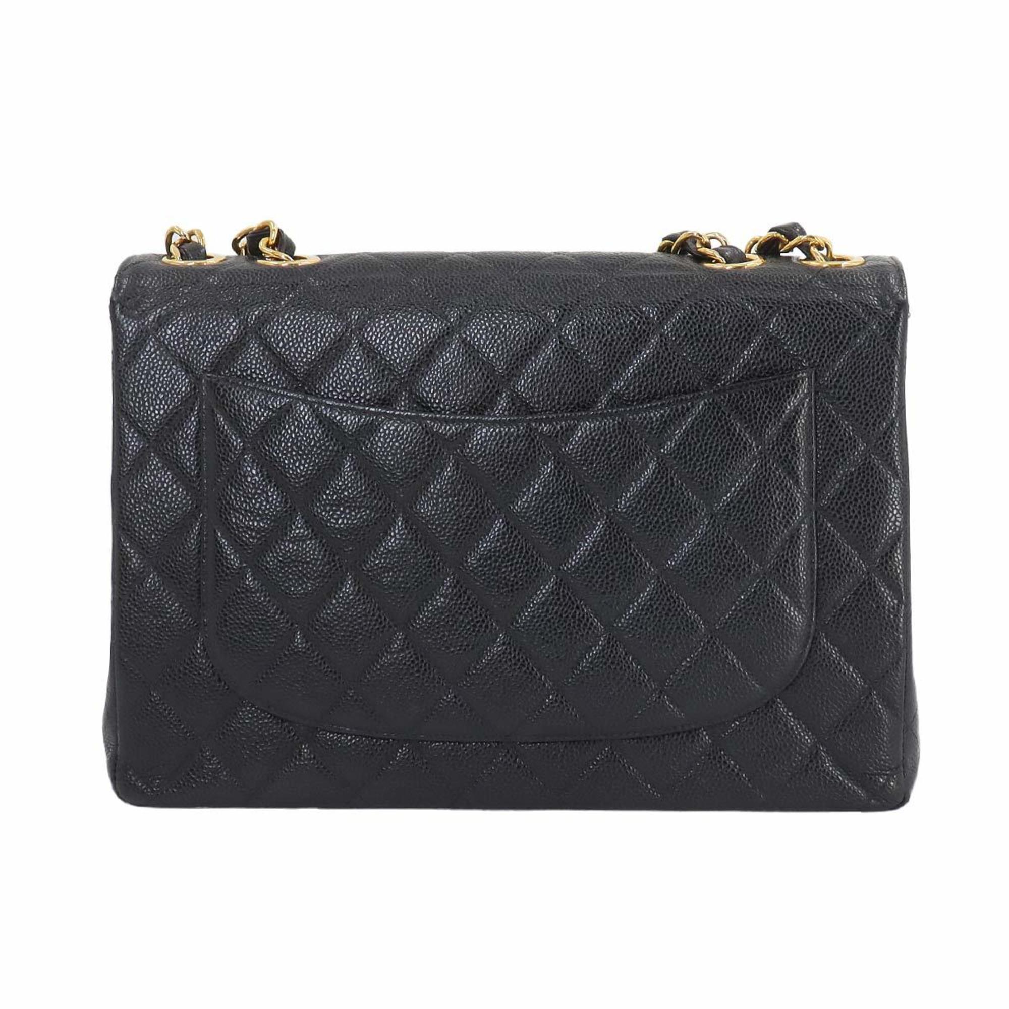 CHANEL Matelasse 30 Chain Shoulder Bag Caviar Skin Black Gold Hardware