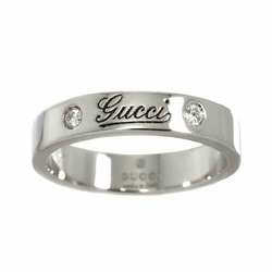 GUCCI Icon Print #11 Ring Diamond K18 WG White Gold 750 ICON