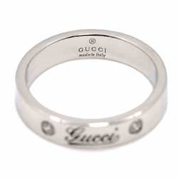 GUCCI Icon Print #11 Ring Diamond K18 WG White Gold 750 ICON