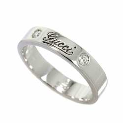 GUCCI Icon Print #11 Ring Diamond K18 WG White Gold 750 ICON