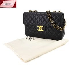 CHANEL Decamato Matelasse 34 Chain Shoulder Bag Leather Black A01094 Gold Hardware