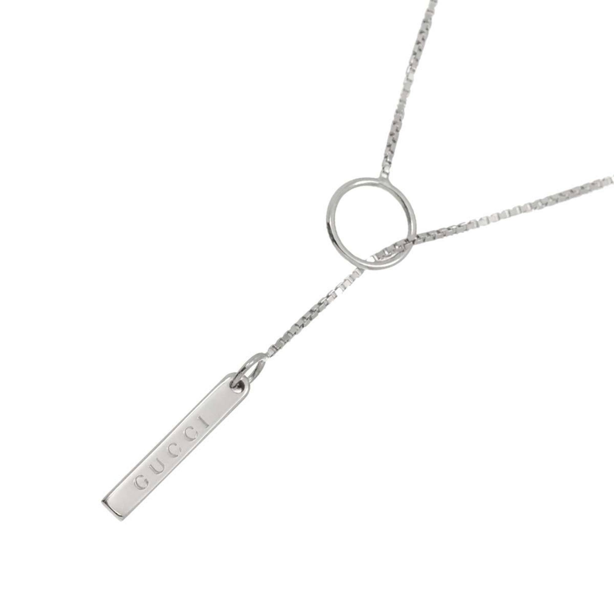 Gucci Lariat Necklace 54cm K18 WG White Gold 750