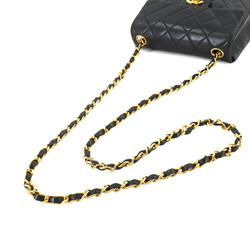 CHANEL Matelasse Chain Shoulder Bag Leather Black A01115 Gold Metal Fittings Mini