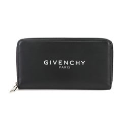 GIVENCHY Round Long Wallet Leather Black White BK600GK0AC Silver Hardware