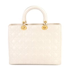 Christian Dior Lady Large Handbag Leather Ivory