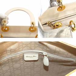 Christian Dior Lady Large Handbag Leather Ivory