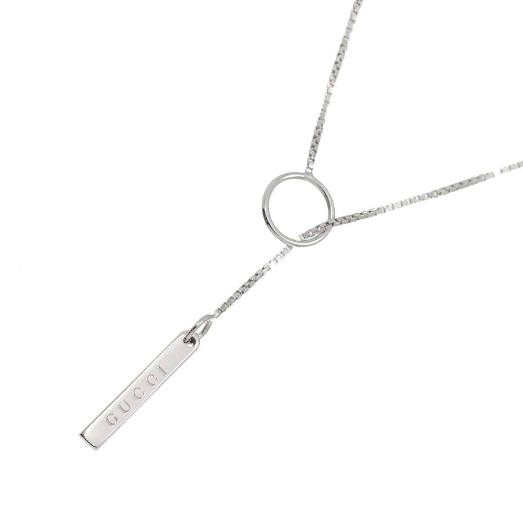 Gucci Lariat Necklace 54cm K18 WG White Gold 750