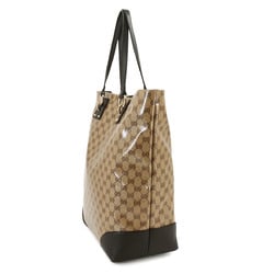 GUCCI GG Crystal Leather Beige Brown 353702 Gold Hardware Tote Bag