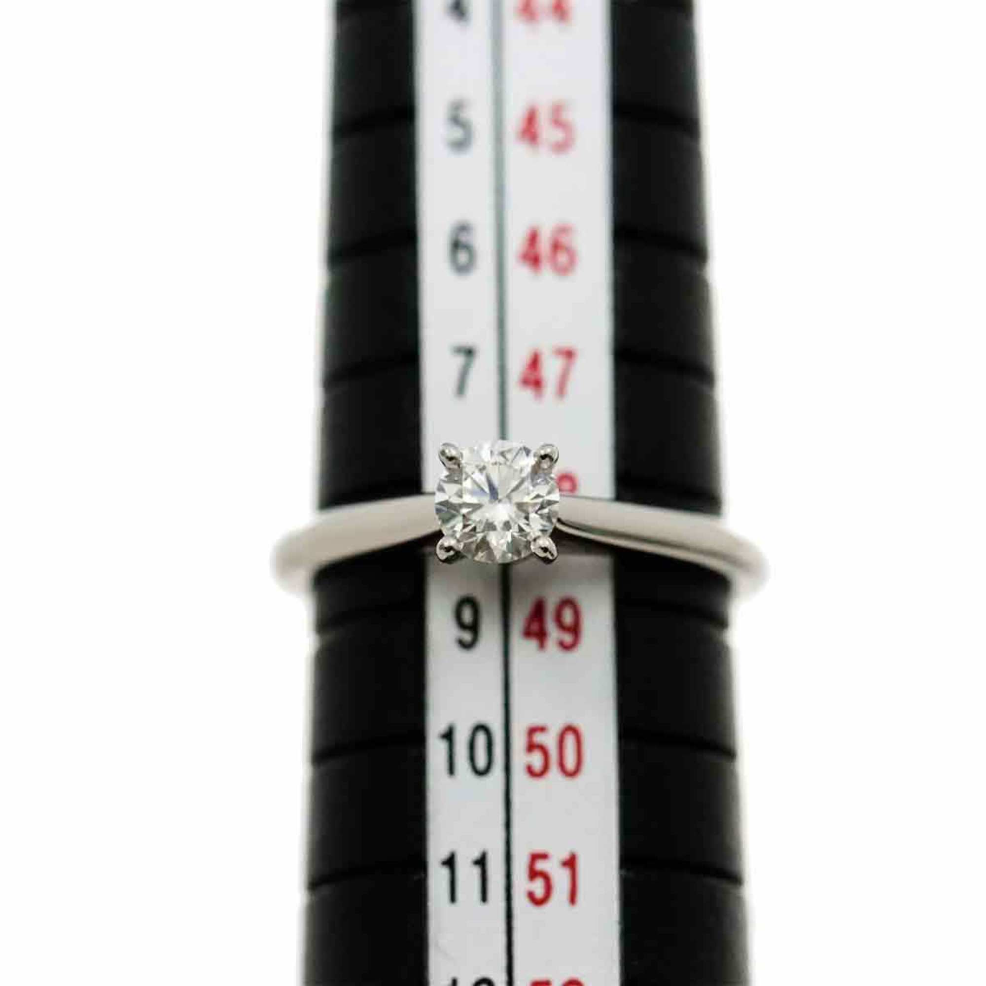 Cartier Solitaire Diamond 0.32ct H VS2 3EX #48 Ring Pt Platinum