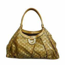 Gucci Tote Bag GG Crystal 189835 Coated Canvas Beige Women's