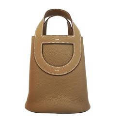 Hermes Handbag In the Loop 18 W Engraved Taurillon Clemence Etoupe Women's