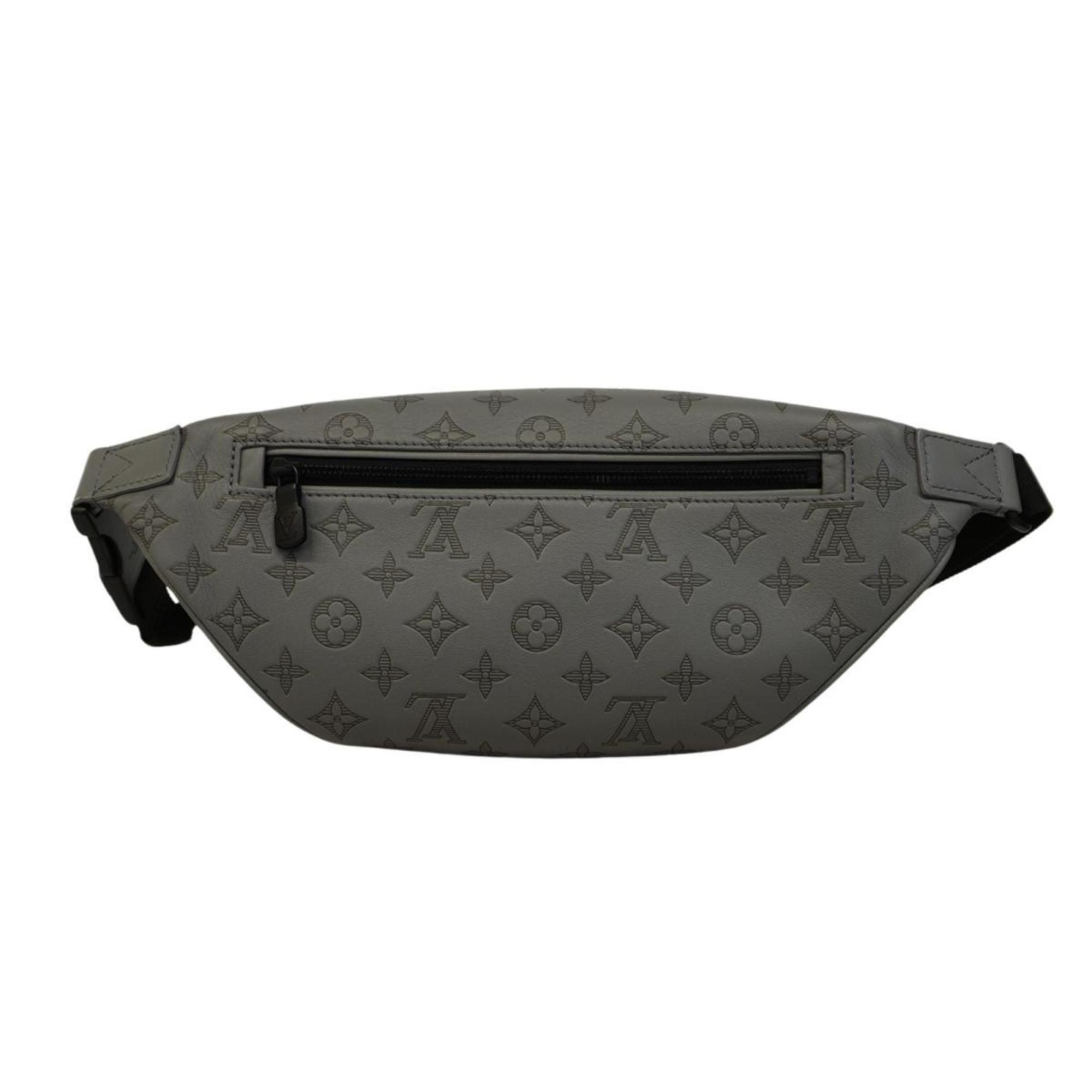 Louis Vuitton Body Bag Monogram Shadow Discovery Bum PM M46108 Grey Men's