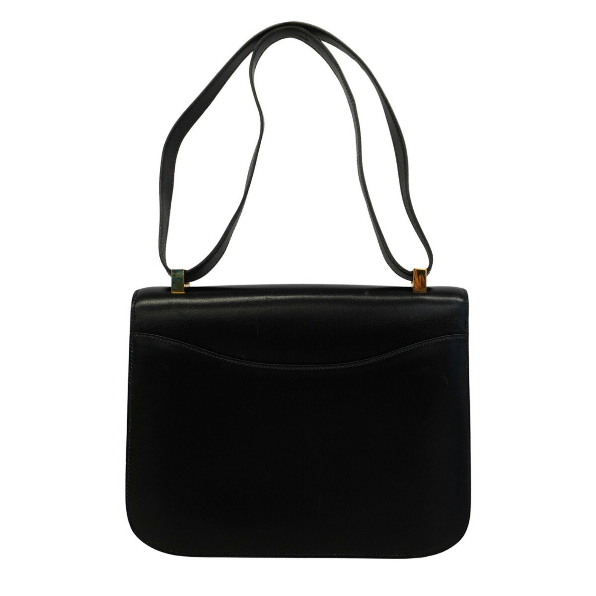 Hermes Shoulder Bag Constance 18 〇L Engraved Box Calf Black Women's