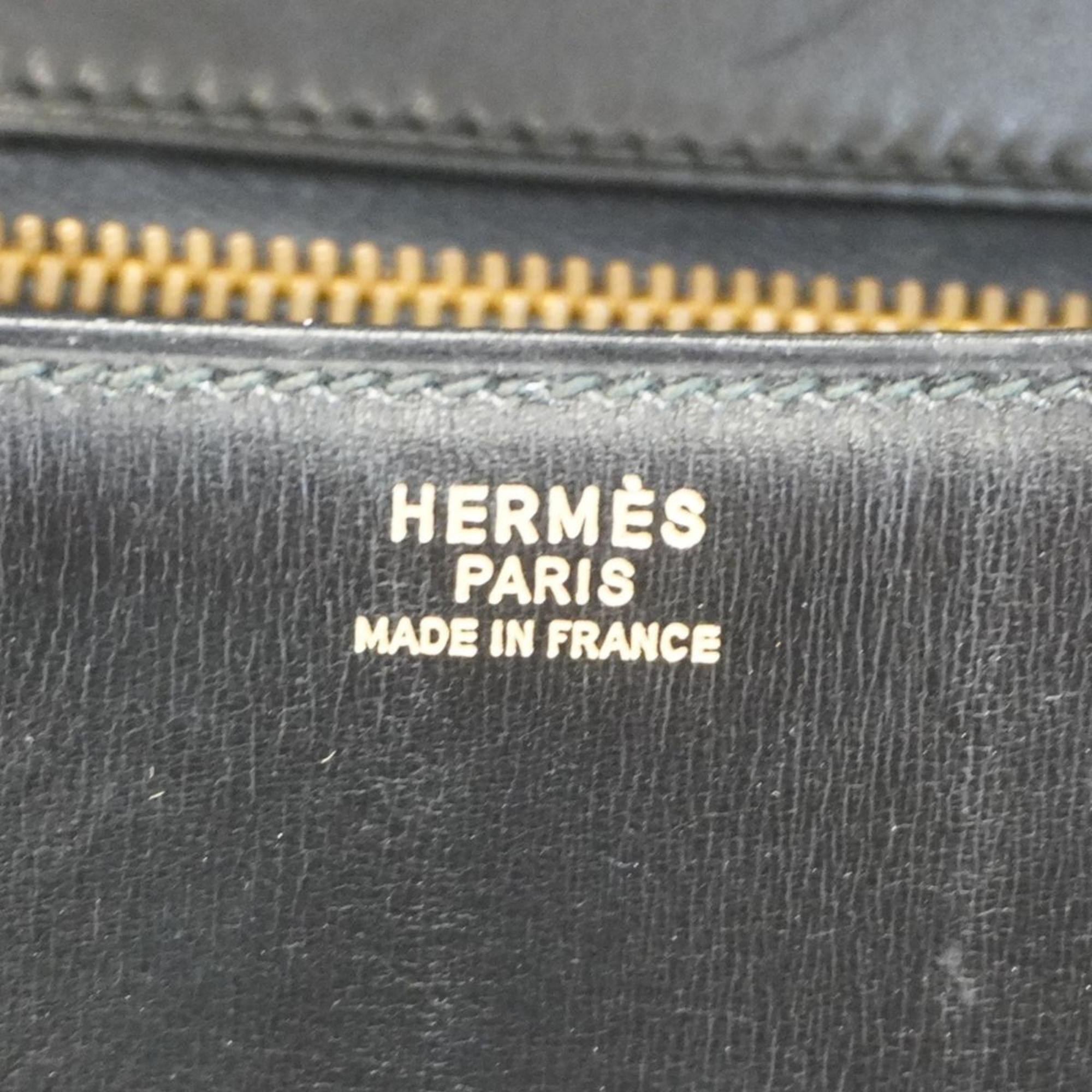 Hermes Shoulder Bag Constance 18 〇L Engraved Box Calf Black Women's