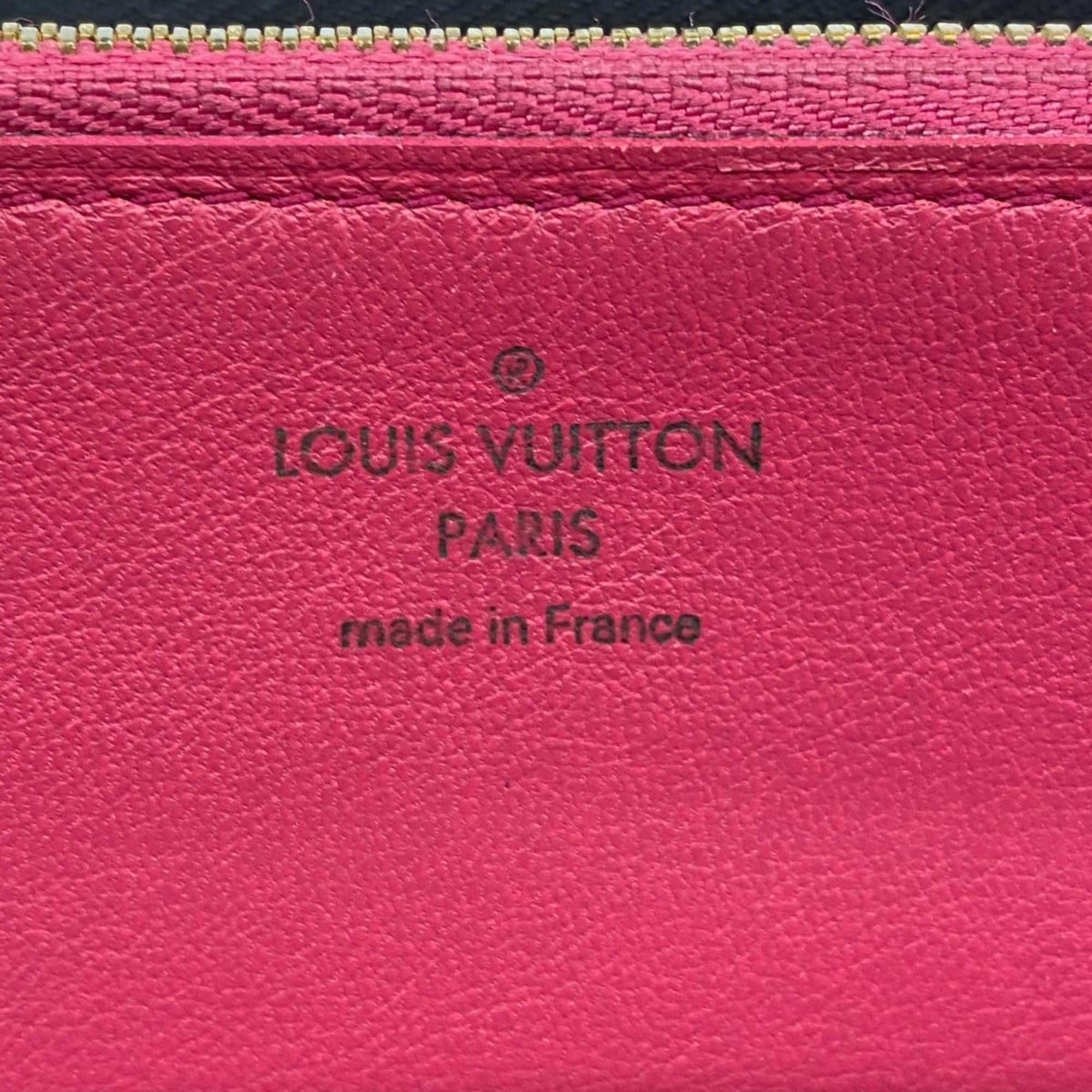 Louis Vuitton Long Wallet Taurillon Portefeuille Comet M63102 Noir Hot Pink Ladies