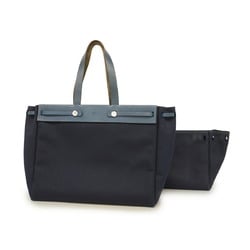 Hermes Tote Bag Airbag Cabas GM □F Stamp Toile Officier Navy Women's