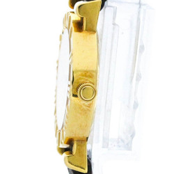 Polished TIFFANY Atlas 18K Gold Leather Quartz Ladies Watch L0630 BF571703