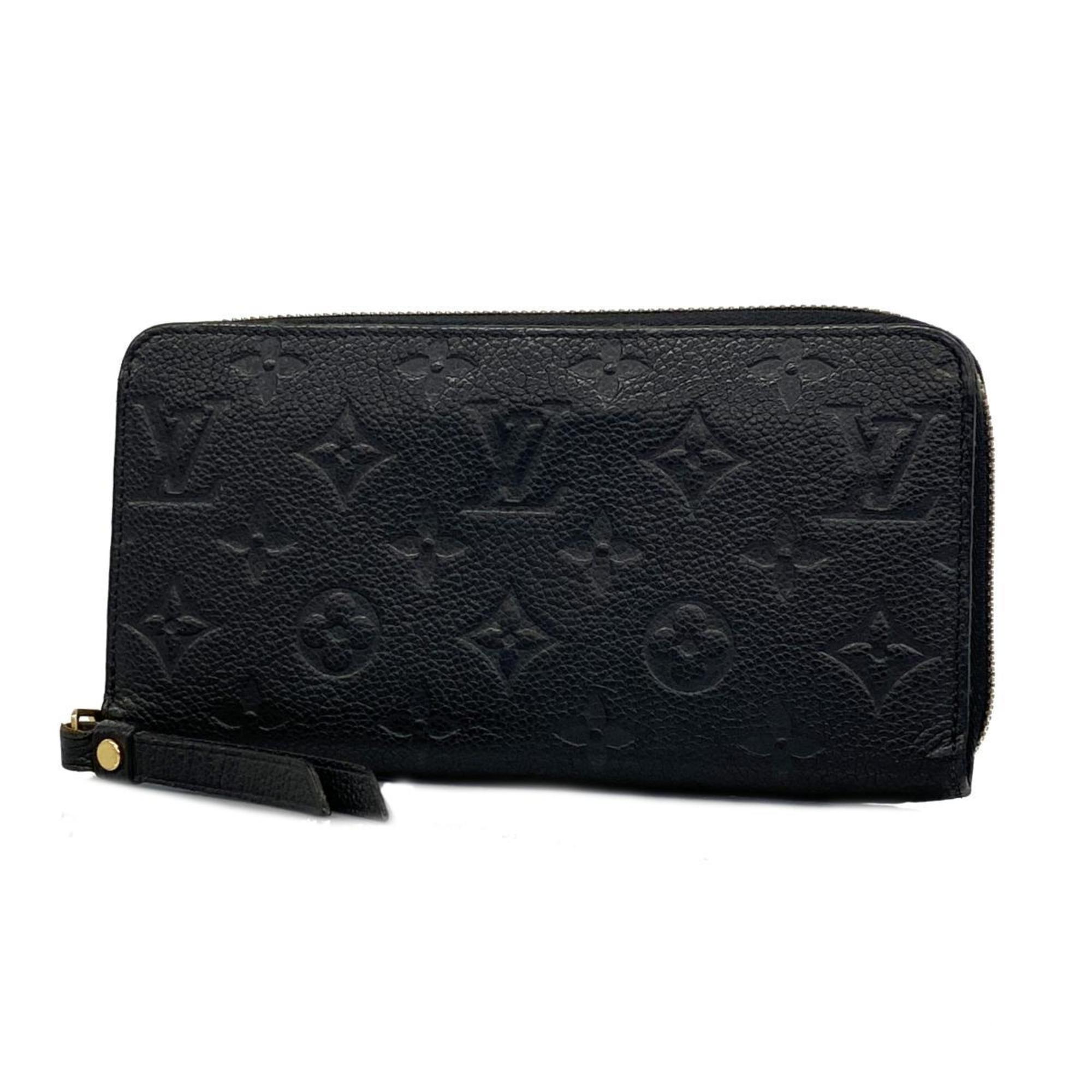 Louis Vuitton Long Wallet Monogram Empreinte Zippy M60571 Noir Ladies