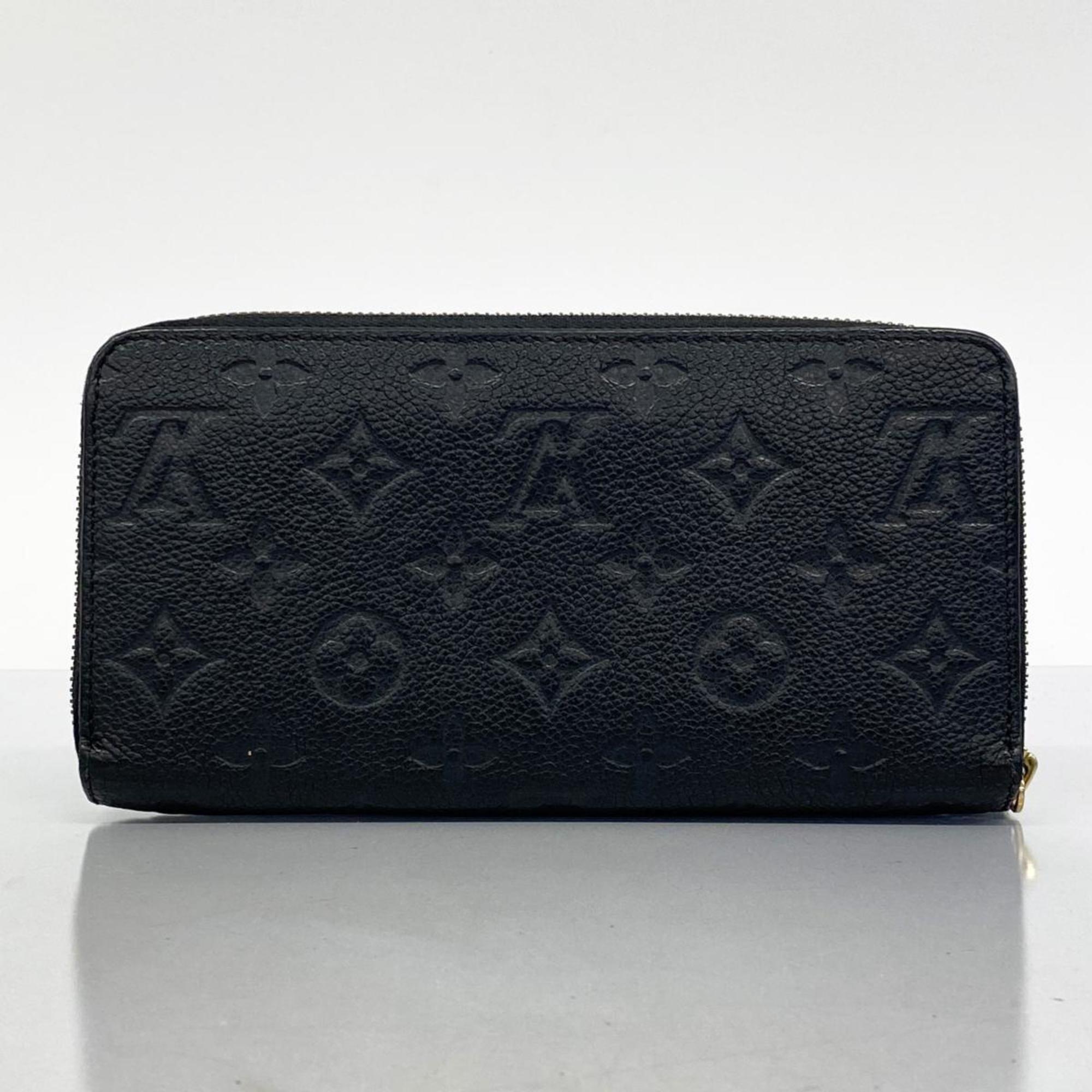 Louis Vuitton Long Wallet Monogram Empreinte Zippy M60571 Noir Ladies