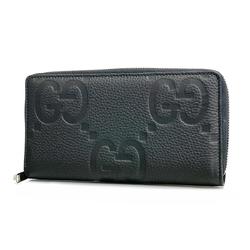 Gucci Jumbo GG Long Wallet 739484 Leather Black Men's