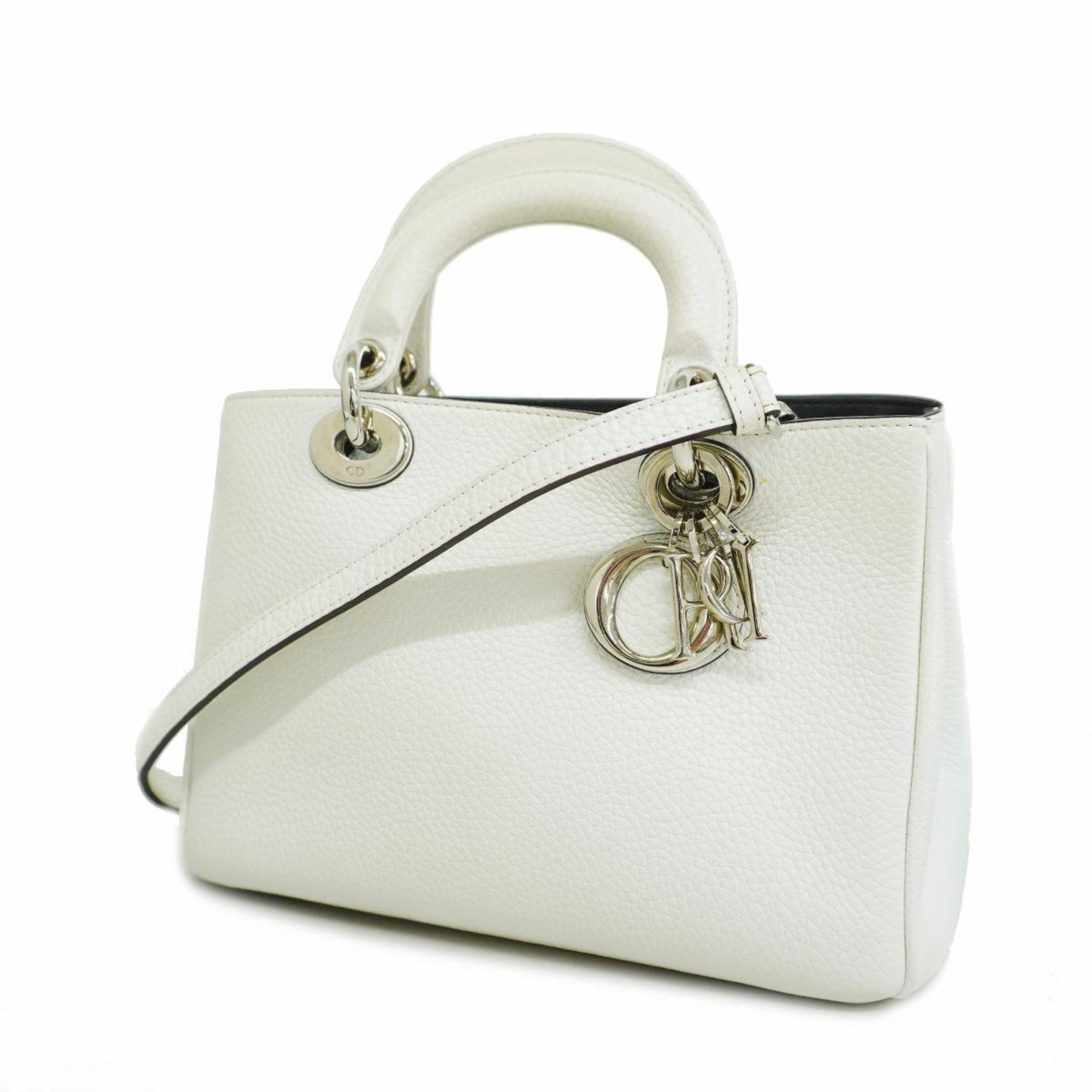 Christian Dior Handbag Diorissimo Leather White Women's