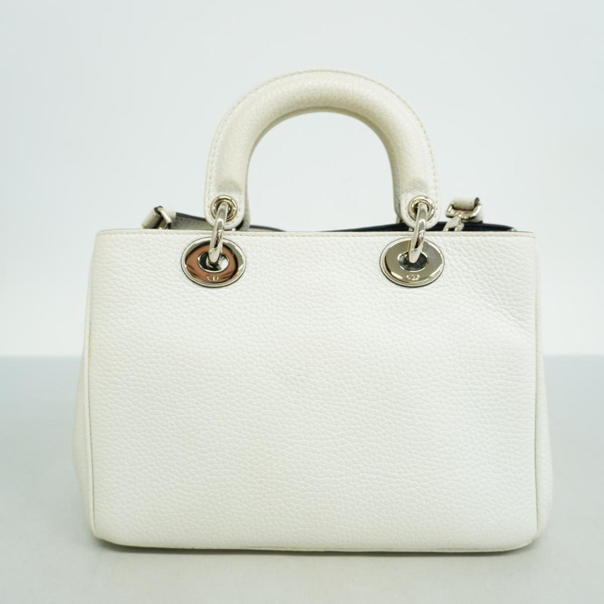 Christian Dior Handbag Diorissimo Leather White Women's