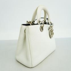 Christian Dior Handbag Diorissimo Leather White Women's