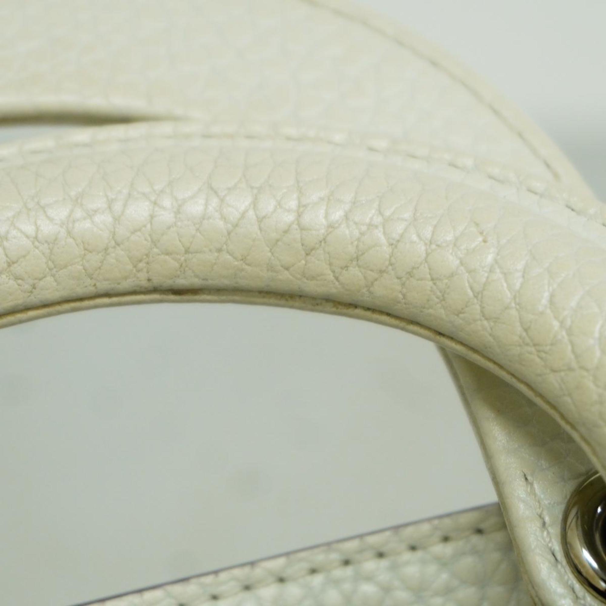 Christian Dior Handbag Diorissimo Leather White Women's