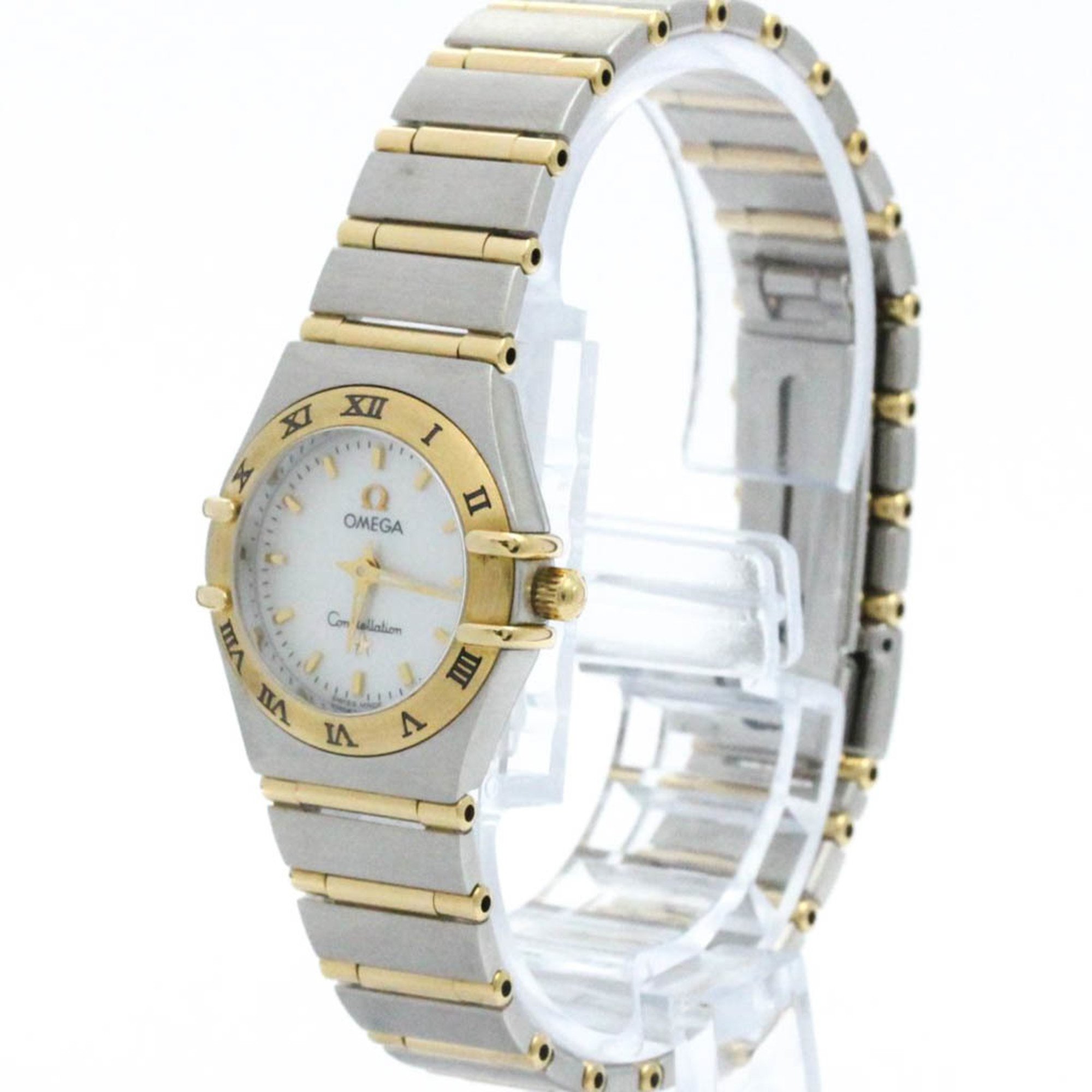 Polished OMEGA Constellation MOP 18K Gold Steel Quartz Watch 1262.70 BF574258