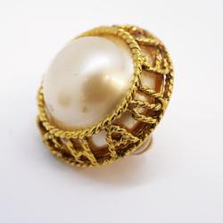 Chanel Earrings Circle Faux Pearl GP Plated Gold 94A Women's