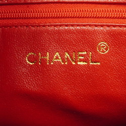 Chanel Shoulder Bag with Triple Coco Chain Caviar Skin Red Women's