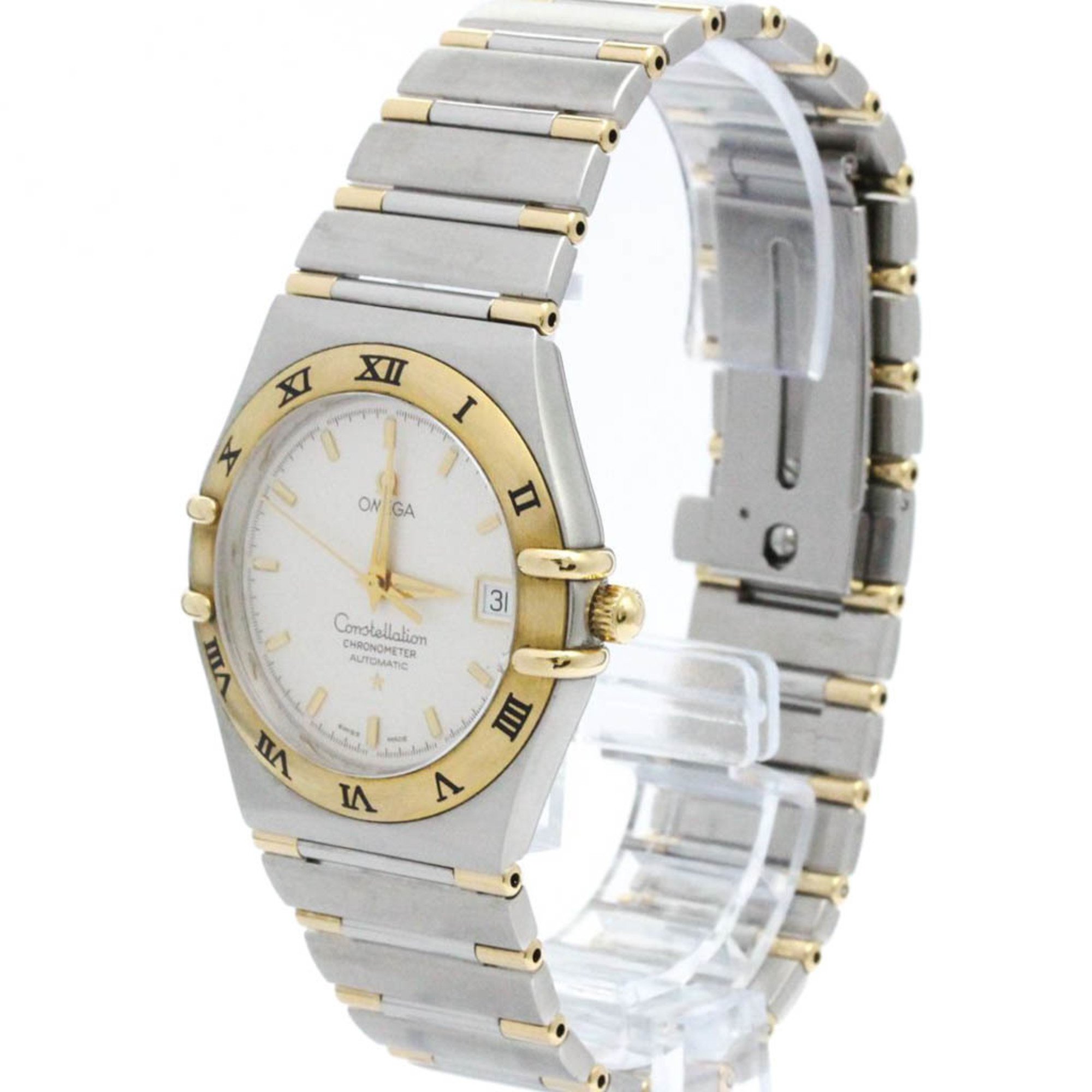 Polished OMEGA Constellation 18K Gold Steel Automatic Watch 1302.30 BF575791