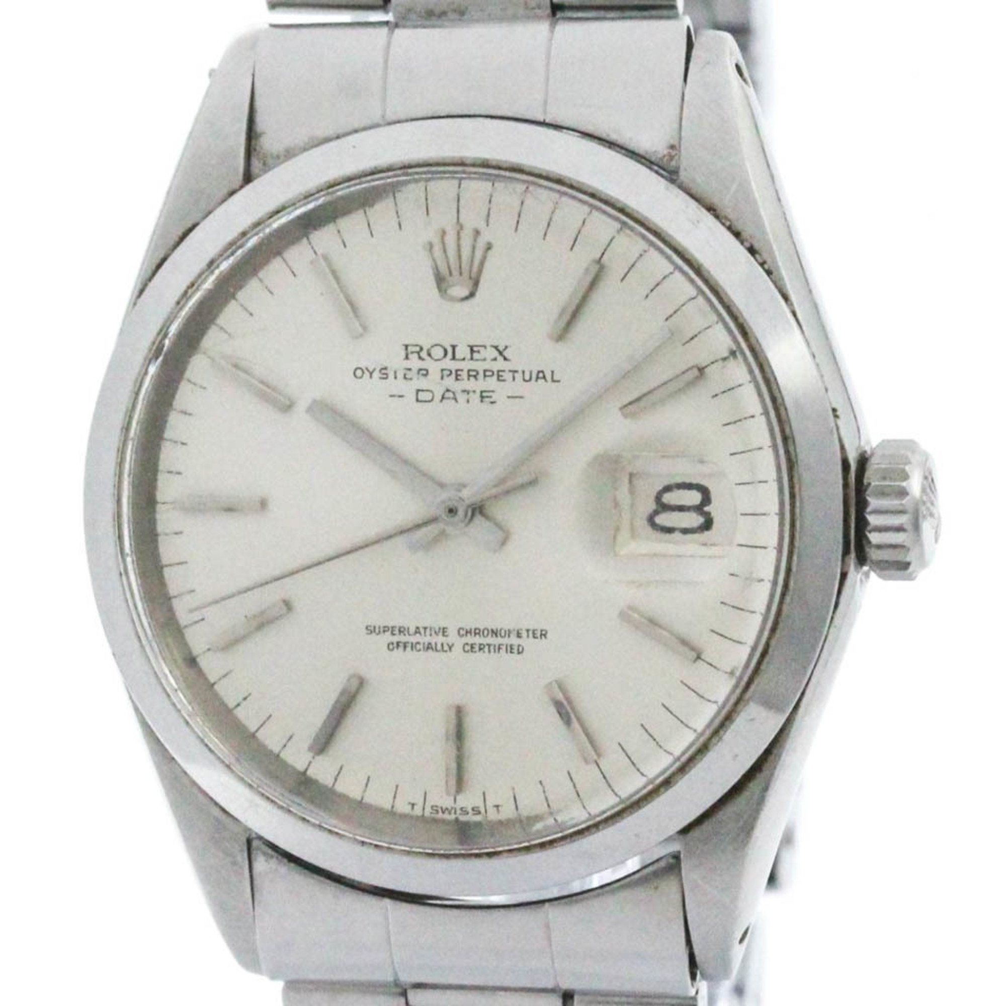 Vintage ROLEX Oyster Perpetual Date 1500 Steel Automatic Mens Watch BF574122