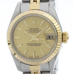 Polished ROLEX Datejust 69173 18K Gold Steel Automatic Ladies Watch BF575751