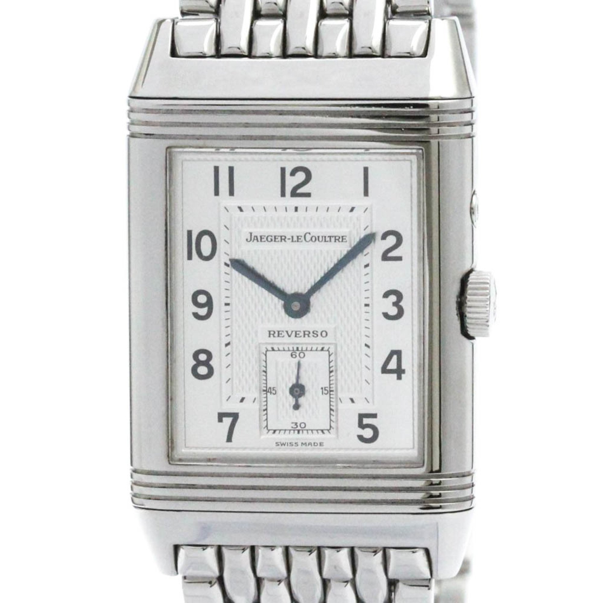 Polished JAEGER-LECOULTRE Reverso Duo Day Night Steel Watch 270.8.54 BF571699