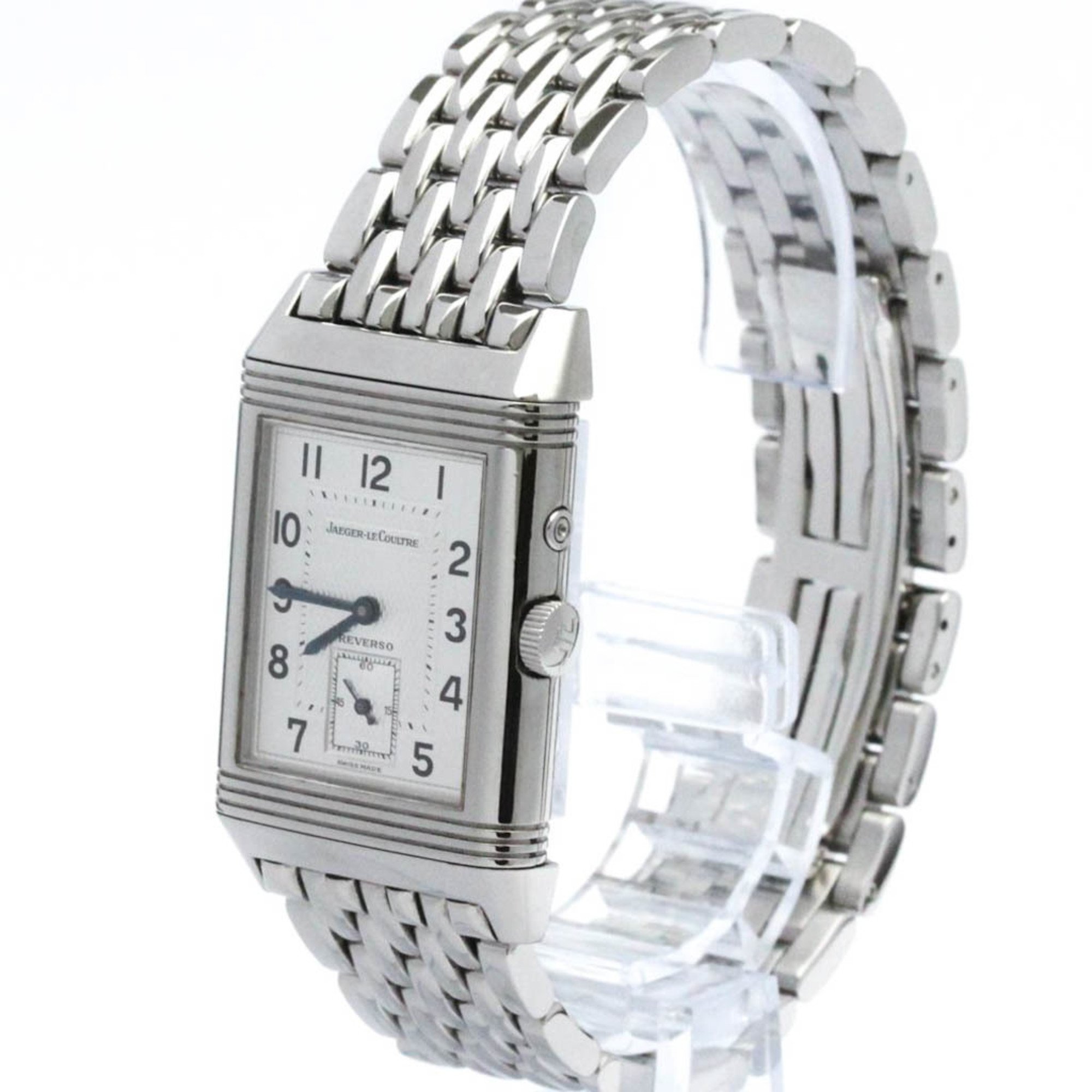 Polished JAEGER-LECOULTRE Reverso Duo Day Night Steel Watch 270.8.54 BF571699